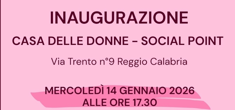 Nasce a Reggio Calabria il Social Point - Casa delle Donne