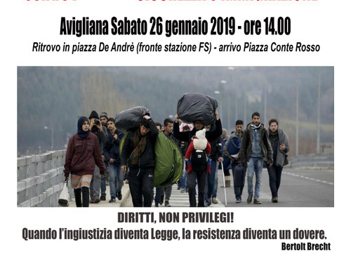 Manifestazione contro la legge sicurezza e immigrazione