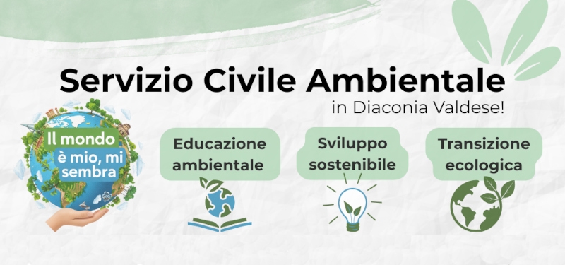 Diaconia Valdese e Servizio Civile Ambientale: pubblicato il bando di selezione